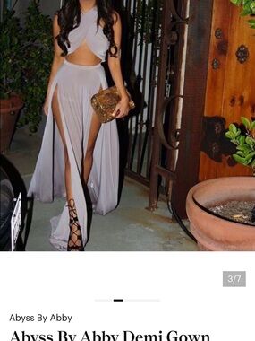Abyss By Abby Light Grey Cutout Demi Gown